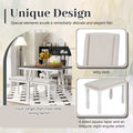 6 Piece Classic Dining Table Set, Rectangular Extendable Dining Table With Two 12