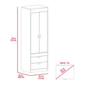 Alabama Armoire, One Large Cabinet, Two Drawers White Mdf Engineered Wood