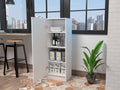 Miami Single Door Pantry, Four Shelves White Dining Room Modern Mdf Shelves Included Engineered Wood