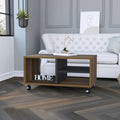 Lisboa Coffee Table, Four Casters, Three Shelves Multicolor Mdf Engineered Wood