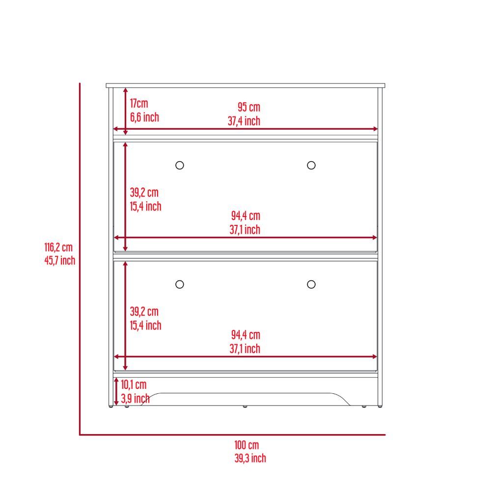 Brandford Shoe Rack, Superior Top, Two Shelves Multicolor Mdf Engineered Wood