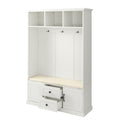 Hall Tree With 3 Hookscoat Hanger, Entryway Bench, Storage Bench, 3 In 1 Design, 47.2Inch, For Entrance, Hallway White White Mdf