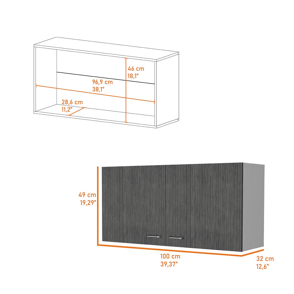 Oklahoma Wall Cabinet, Two Doors Multicolor Mdf Engineered Wood