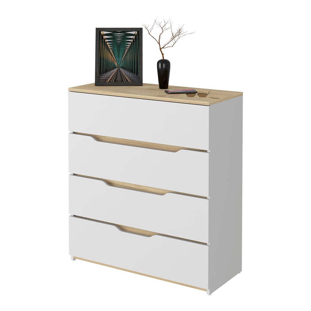 California Drawer Dresser, Four Spacious Drawers, Superior Top Multicolor Mdf Engineered Wood