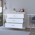 Cambridge Three Drawers Dresser Multicolor Mdf Engineered Wood