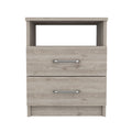 Oklahoma Nightstand,Two Drawers, One Shelf Beige Bedroom Modern Mdf Engineered Wood