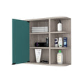 Valdez Medicine Cabinet With Six Shelves, Mirror Cabinet Beige Mdf Engineered Wood