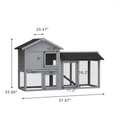 Rabbit Hutch Outdoor Bunny Cage Indoor,Extensible Chicken Coop With Large Run Space No Leak Plastic Tray Gray Pet Pen American Design,Farmhouse,Pastoral Medium 26 40 Lbs Foam Metal & Wood