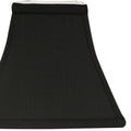 Slant Square Bell Hardback Lampshade With Washer Fitter, Black With White Lining Black White Shantung