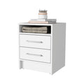 Philadelphia Nightstand, Two Drawers, Concealed Shelf White Mdf Engineered Wood