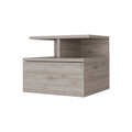 Augusta Floating Nightstand With 2 Tier Shelf And 1 Drawer Beige 1 Drawer Bedroom Rectangle Modern Shelf Mdf Engineered Wood