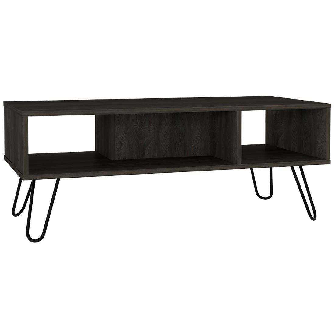 Minnesota Charcoal Coffee Table Brown Primary Living Space Modern Freestanding Rectangular Shelves Coffee & End Tables Rectangular Mdf Engineered Wood