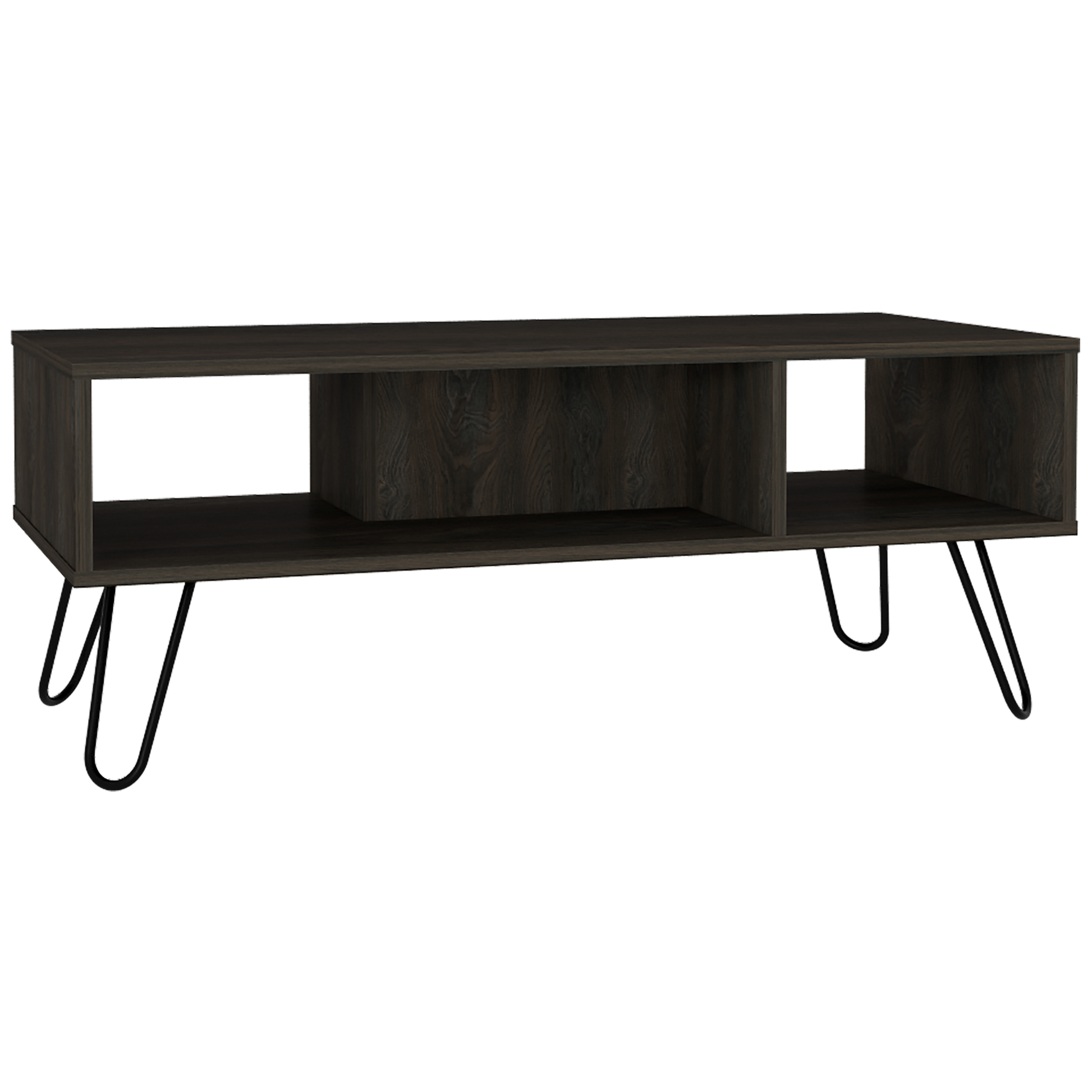 Minnesota Charcoal Coffee Table Brown Primary Living Space Modern Freestanding Rectangular Shelves Coffee & End Tables Rectangular Mdf Engineered Wood