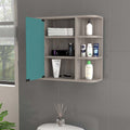 Valdez Medicine Cabinet With Six Shelves, Mirror Cabinet White Mdf Engineered Wood