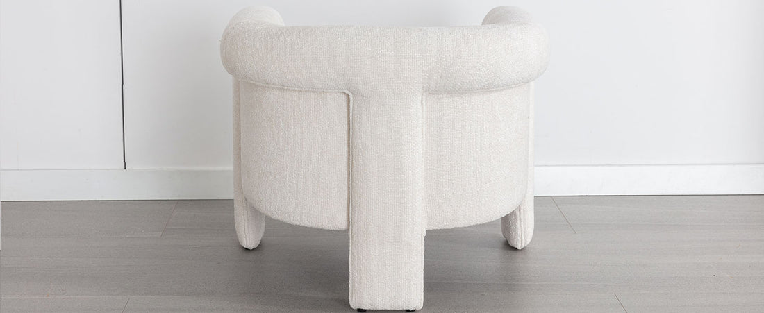 Modern Style Accent Chair Armchair For Living Room, Bedroom, Guest Room,Office, Ivory Ivory Upholstered