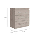 Dove Three Drawer Dresser, Superior Top Beige Mdf Engineered Wood