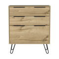 Praga Dresser, Three Drawers, Superior Top, Hairpin Legs Beige Mdf Engineered Wood