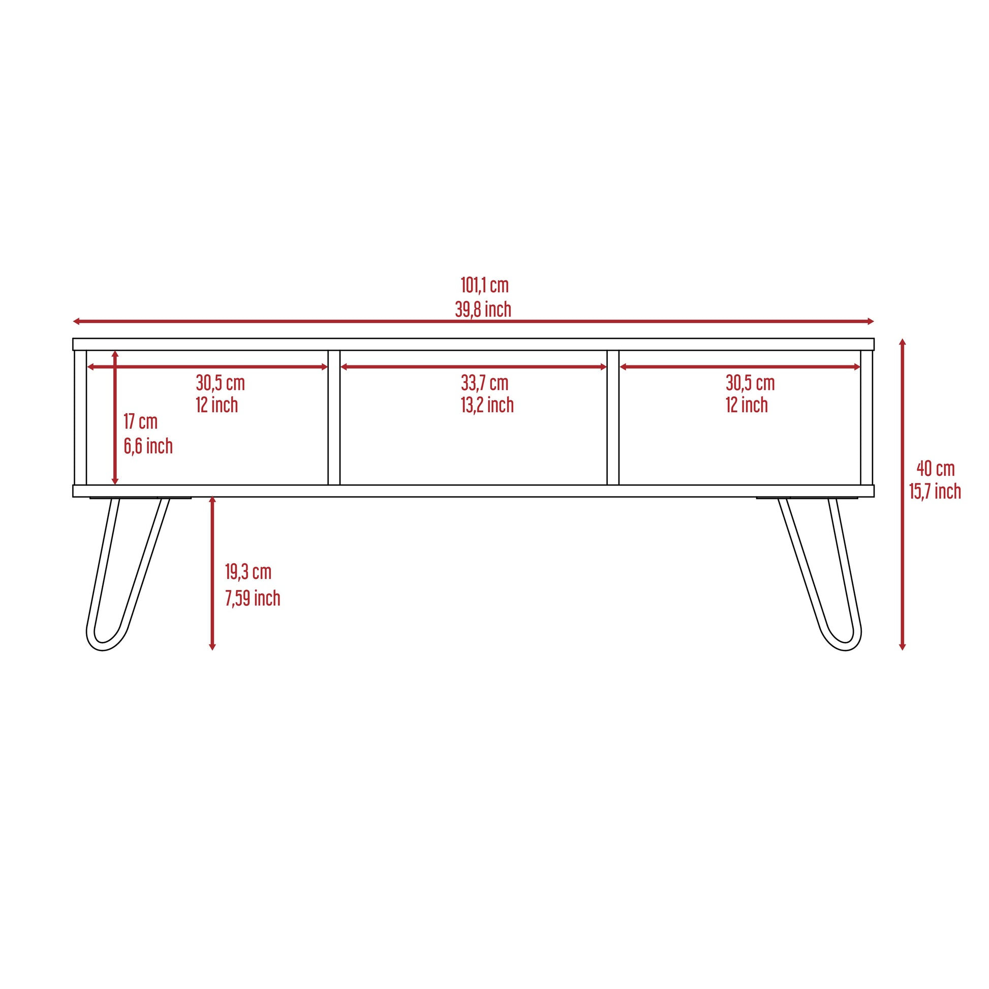 Minnesota Charcoal Coffee Table Brown Primary Living Space Modern Freestanding Rectangular Shelves Coffee & End Tables Rectangular Mdf Engineered Wood