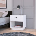 Sumter 1 Drawer Nightstand, Storage Shelf White Mdf Engineered Wood