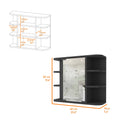 Valdez Medicine Cabinet With Six Shelves, Mirror Cabinet Black Mdf Engineered Wood
