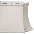 Fancy Oblong Softback Lampshade With Washer Fitter, Cream Color Natural Fabric Lampshade For Table Lamps, 7.25X11.375