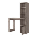 Riverton Computer Desk With Bookcase 4 Tier Shelf And Cabinet Gray Mdf Engineered Wood