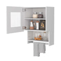 Sunriver Corner Shelf With Cabinet, 3 Tier Shelf, Metal Handles White Mdf Engineered Wood