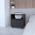 Duncan Nightstand, Top Open Shelf, 1 Drawer Black 1 Drawer Bedroom Rectangle Modern Shelf Mdf Engineered Wood