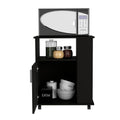 Clayton Kit Lower Microwave Cabinet Black Dining Room Modern Mdf Shelves Included Engineered Wood