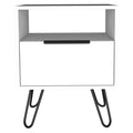 Vienna Nightstand, Shelves, Hairpin Legs White Mdf Engineered Wood