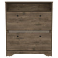 Brandford Shoe Rack, Superior Top, Two Shelves Brown Bedroom Modern Mdf Engineered Wood