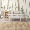 6 Piece Classic Dining Table Set, Rectangular Extendable Dining Table With Two 12