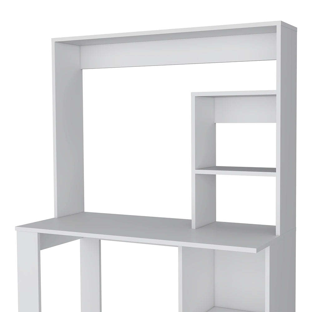 Carroll Computer Desk With Hutch And Storage Shelves White Mdf Engineered Wood