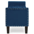 Upholstered Tufted Button Storage Bench With Nails Trim,Entryway Living Room Soft Padded Seat With Armrest,Bed Bench Navy Navy Velvet Modern Rubberwood Internal Storage Foam Velvet