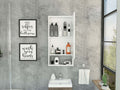Modesto Medicine Cabinet, One Open Shelf, Mirrored Cabinet With Two Interior Shelves Beige Mdf Engineered Wood