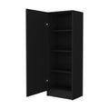 Miami Single Door Pantry, Four Shelves Black Primary Living Space Modern Mdf Shelves Included Engineered Wood