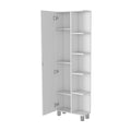 Los Angeles Linen Cabinet, Five Shelves, One Cabinet, Divisions Brown Mdf Engineered Wood
