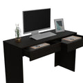 Tampa Writing Computer Desk ,Two Drawers Black Mdf Engineered Wood