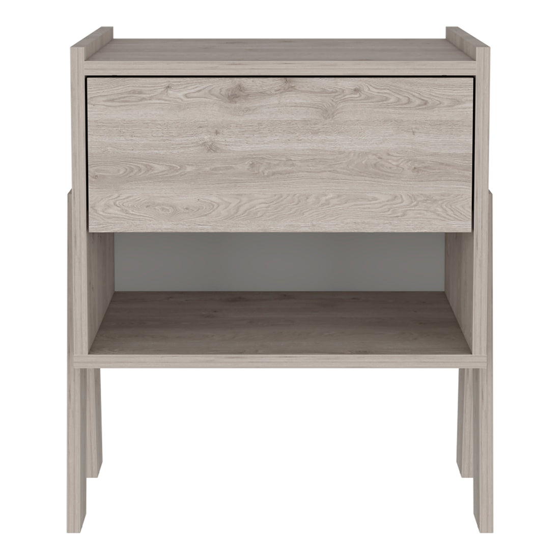 Hyacinth Nightstand, One Drawer, Open Shelf Beige Mdf Engineered Wood