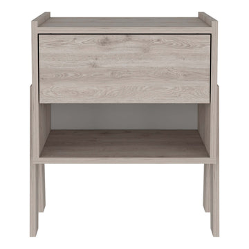 Hyacinth Nightstand, One Drawer, Open Shelf Black 1 Drawer Bedroom Open Storage Modern Pine Storage Pine Particle Board Engineered Wood