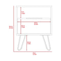 Vienna Nightstand, Shelves, Hairpin Legs White Mdf Engineered Wood