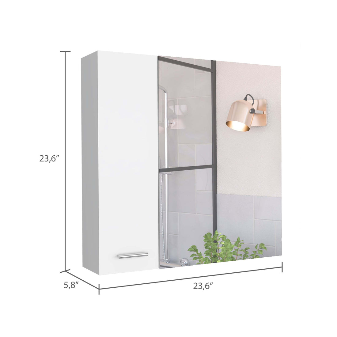 Kenya Medicine Cabinet, Mirror, Double Door, Four Interior Shelves Beige Mdf Engineered Wood