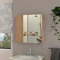 Kenya Medicine Cabinet, Mirror, Double Door, Four Interior Shelves Beige Mdf Engineered Wood