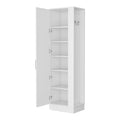 Nampa Storage Cabinet, Single Door, Broom Hangers ,White White Mdf Engineered Wood