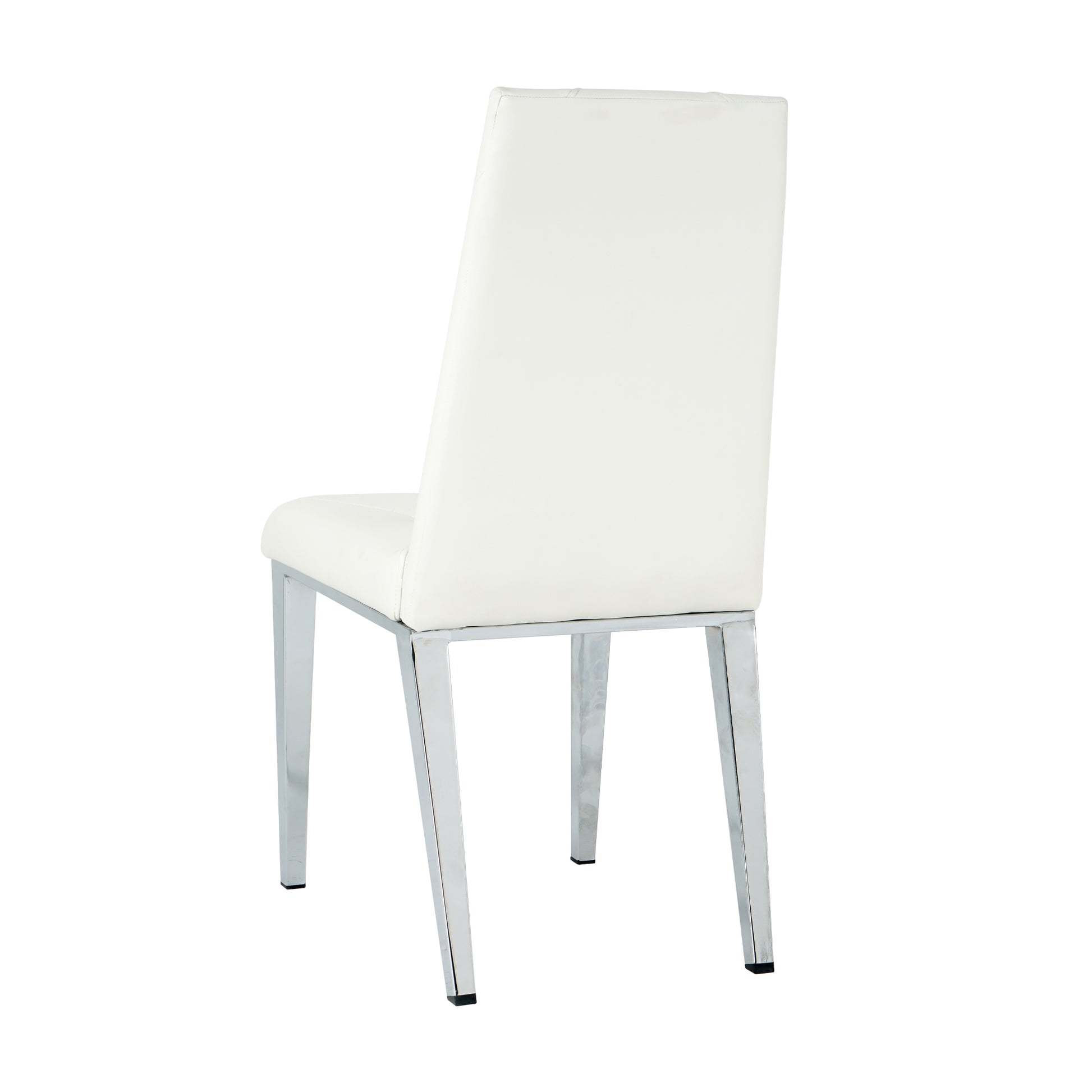 Modern Simple Light Luxury Dining Chair White Chair Home Bedroom Stool Back Pu Electroplated Chair Legs Set Of 2 Metal White Silver Pu