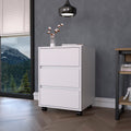 Vienna Three Drawers Filing Cabinet, Roller Blade Glide White Mdf Engineered Wood