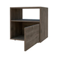 Valencian Nightstand, One Open Shelf, One Cabinet, Superior Top Brown Mdf Engineered Wood