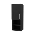 Praia Medicine Cabinet, Four Shelves Single Door Cabinet, Metal Handle Black 1 2 Up To 17 In 24 To 31 In Bathroom Wall Mounted Modern 10 15 Inches Particle Board Engineered Wood