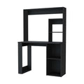 Carroll Computer Desk With Hutch And Storage Shelves Black Mdf Engineered Wood