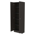Virginia Double Door Storage Cabinet, Five Shelves Black Mdf Engineered Wood